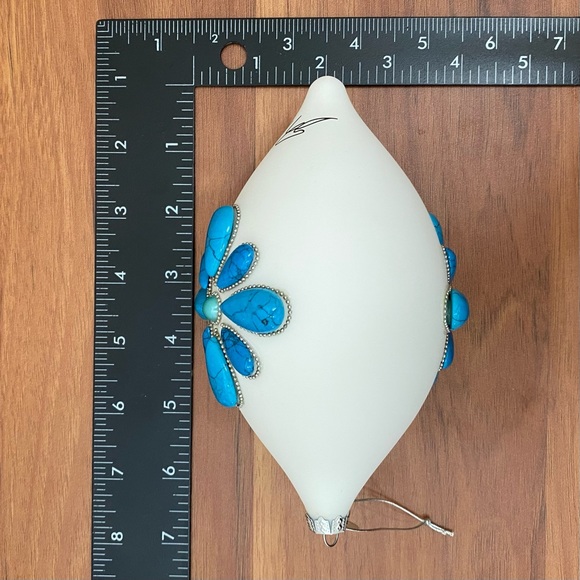 ST. JUDE Research Hospital Handblown Glass Faux Turquoise Christmas Ornament - Picture 10 of 12